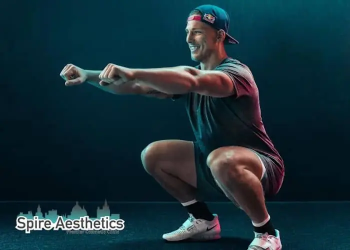 Image of man build leg muscle Barnet through exercise