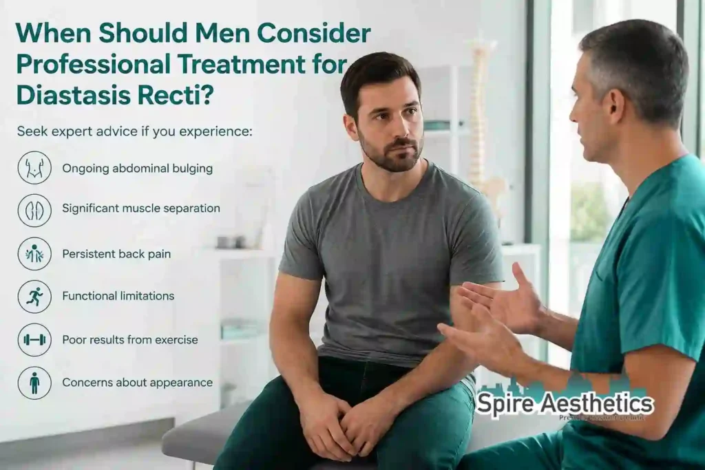 When Should Men Consider Professional Treatment for Diastasis Recti Barnet?